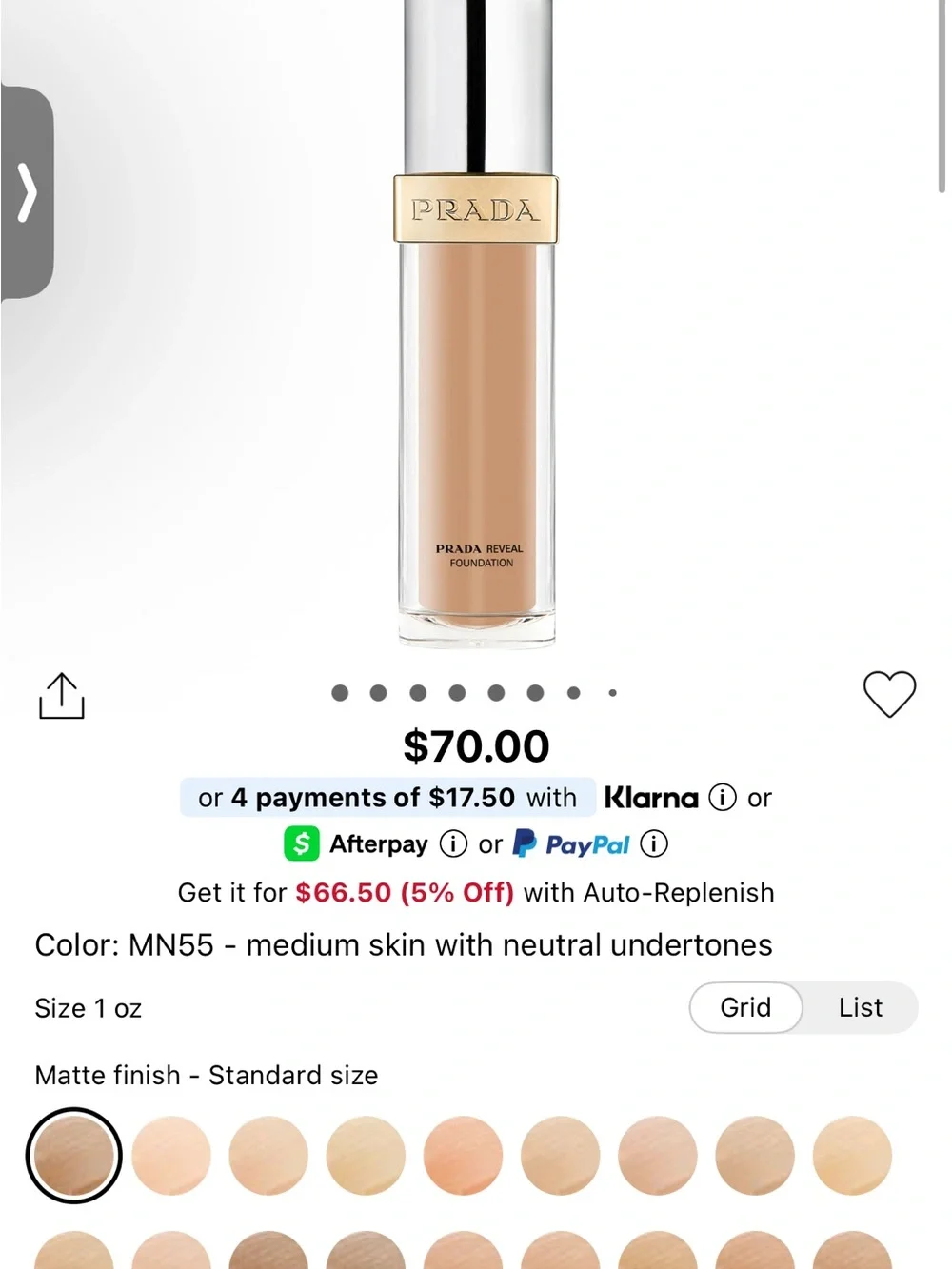 Prada Reveal MN55 Neutral Medium Nude Foundation -